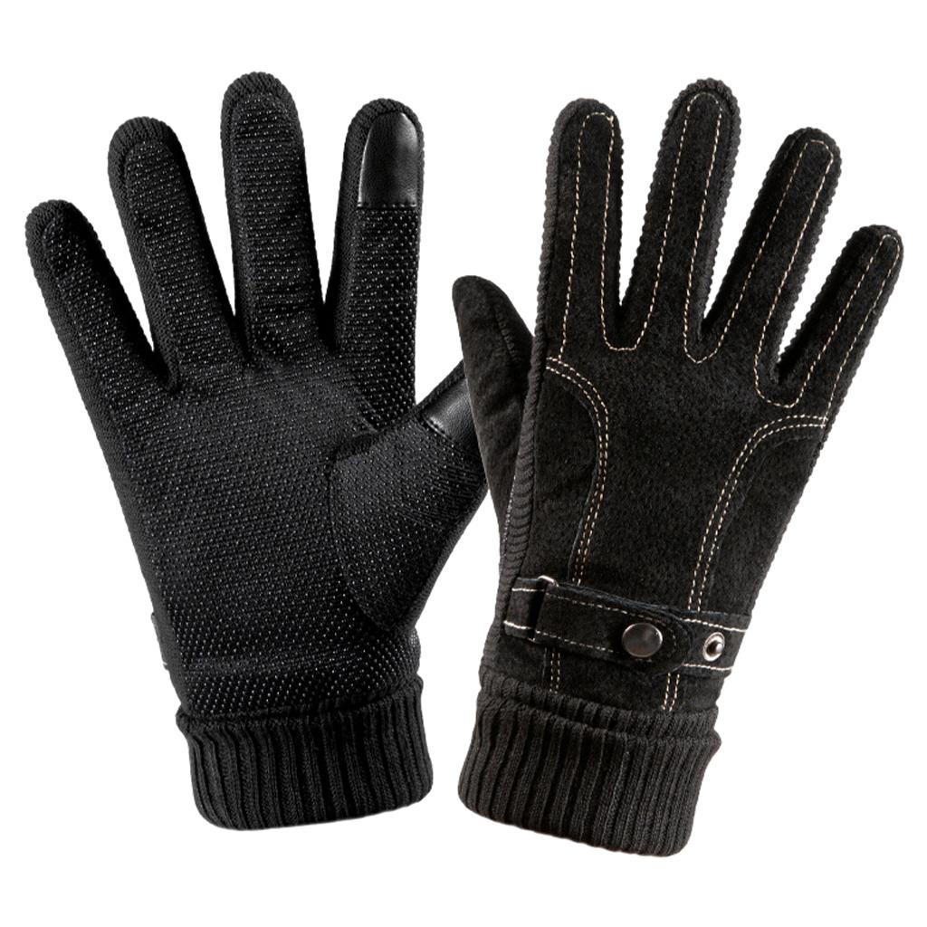 Maxbell Maxbell Winter Warm Gloves Touch Screen Elastic Cuff for Outdoor Men Style 1 Black