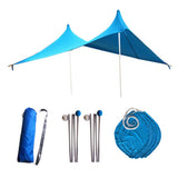 Maxbell Maxbell 3-4 Person Beach Tent Tarp Portable Canopy Sunshade with Sandbag Anchors Blue