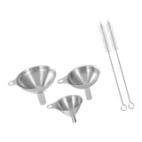 Maxbell 5x Stainless Steel Mini Kitchen Funnel Set Portable for Kitchen Spice Liquid