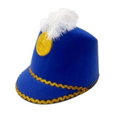 Maxbell 2xAmerican Marching Band Hat with Feather for Stage Performance Party Dress up blue