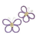 Maxbell 2Pcs Butterfly Wall Art Decor Boho Modern Art Crafts for Home Nursery Office Purple