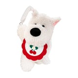 Generic Plushie Dog Car Tissue Holder Cartoon for Long Distance Trip Auto Red Cherry