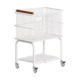 Maxbell Laundry Cart Portable Sturdy Laundry Basket for Living Room Bathroom Bedroom White
