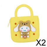 Maxbell 2xBeach Hole Bag Casual Trendy Silicone Beach Tote for Party Shopping Holidays Yellow