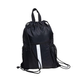 Drawstring Backpack Simple Casual Daypack for Shopping Backpacking Traveling Black