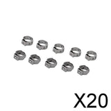 Maxbell 20x10 Pieces Single Ear Stainless Steel Hydraulic Fuel Hose Clamps 8.8mm-10.5mm