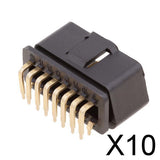 Maxbell 10xOBDII OBD2 16 Pin 90 Degree Angle Male Plug Connector Adaptor