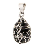Maxbell Black Enamel Openable Ash Urn Pendant and Necklace Wax Cords Jewelry Set