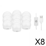 8xHollywood Style LED Vanity Mirror Lights for Makeup  10 Bulbs White light