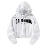 Maxbell Womens Hoodie Sweatshirt Letter Printed Outfit Fashionable Drawstring Hoodie XXL
