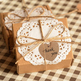 Maxbell 200 Round & Heart Kraft Paper Hang Tags Label Wedding Birthday Gift Card String