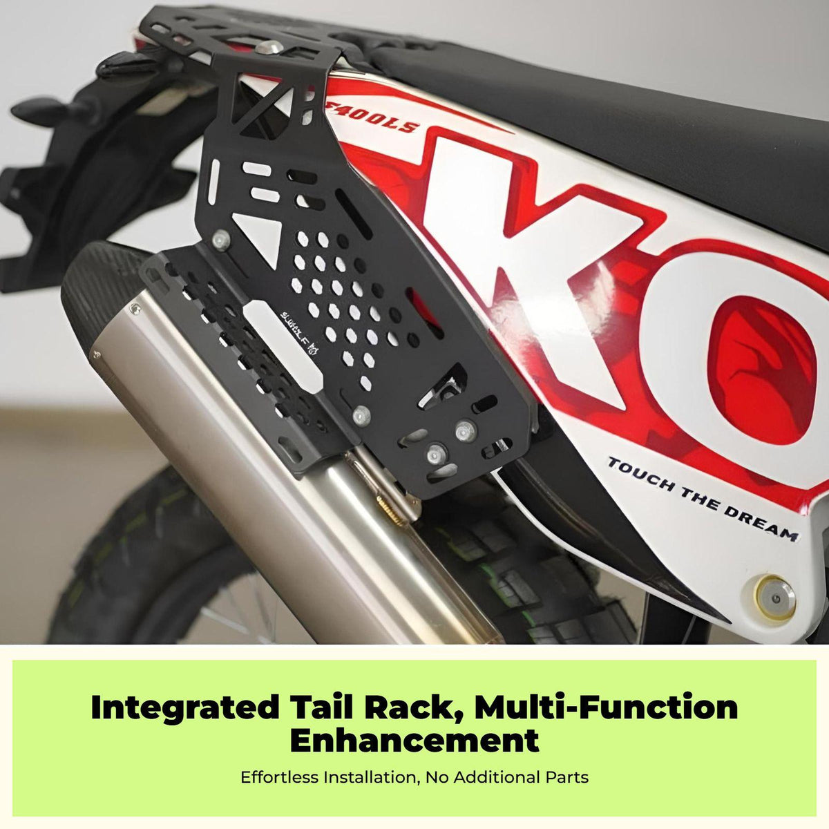 Motorcycle Tail Mount, KY450 Trail, Navigation Holder, Lighting Fixture Bracket Black Nav+Phone Holder