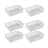 Maxbell 6 Pieces Storage Baskets Hollow Design Container for Cosmetics Snacks Closet Clear