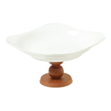Pedestal Fruit Bowl Bread Server Decorative Bowl for Party Picnic Countertop brown