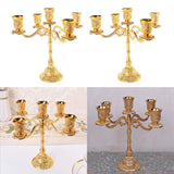 2pcs European 5 Arms Candelabra Candle Holder for Decoration-22.5cm
