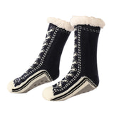 Maxbell Womens Fuzzy Socks Stocking Thermal Floor Socks for Bedroom Living Room Home Black