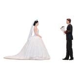Maxbell 2Pcs 1/64 Miniature Figures Couples Small Tiny Painted Micro Landscape Decor Wedding