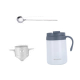 Insulated Pour over Coffee Maker Set with Dripper for Camping Picnic Outdoor white