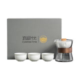 Maxbell Travel Tea Set 3 Teacups Stylish Teaware Tea Kettle for Party Travel Camping