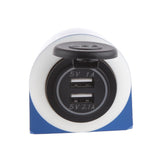 Maxbell Maxbell 12-24V 3.1A Dual USB Port Car Charger Power Adaptor Socket Blue Tent Panel