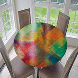 Maxbell 2pcs Table Cover Decoration Elastic Edged Tablecloth 47inch Geometric Color