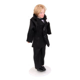 Maxbell Dollhouse Miniature Porcelain Doll Groom in Black Suit