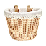 Maxbell Kids Bike Basket with Lining Portable Detachable Decoration Tricycle Baskets Wood