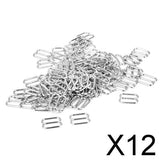 Maxbell 12x100pcs Metal Bra Strap Adjuster Slider/ Hooks Lingerie Sewing 10mm 8 Shape