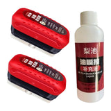 Generic Oil Film Cleaning Brush for Car Improves Visibility Oil Film Remover 2 Brush 1 Liquid