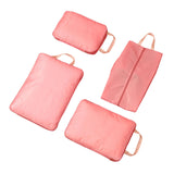 Maxbell 4 Pieces Packing Cubes Suitcase Pouch for Family Breaks Business Trips Beach Pink