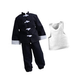 Maxbell 3Pcs 1/12 Scale Coat and Pants Vest Costume for 6 inch Figures Body Dress up Cropped Pants Set