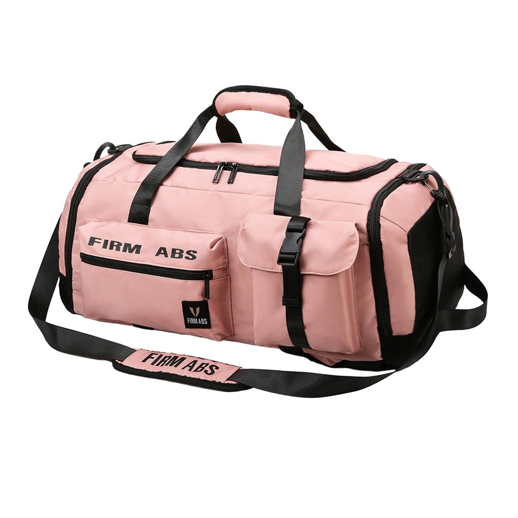 Maxbell Gym Bag with Shoe Compartment Portable Travel Duffle Bag for Trips Gym Beach Pink