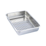 Maxbell Stainless Steel Baking Pan Oven Tray and Cooling Rack for Grilling Vegetable 50x35x7cm