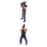 Maxbell 2pcs Mini 1/87 Photographer People Model Doll Layout Scenery Accessories