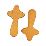 Maxbell 2Pcs Pocket Crosses Crafts Clinging Palm Portable Religious Handheld Crosses Light Brown