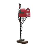 Christmas Mailbox Statue Funny Christmas Decorations for Tabletop   Red