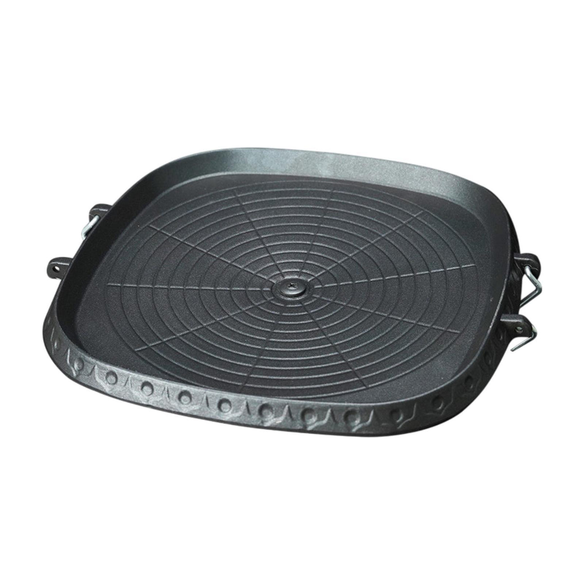 Maxbell Korean Grilling Pan Cookware Heavy Duty Sturdy Black Frying Pan for Yard BBQ