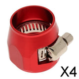 Maxbell 4xAN10 Hose End Finishers Oil Fuel Line Clip Clamp Fitting Accessories Red
