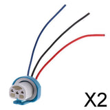 Maxbell 2x9007 Headlight Lamp Extension 3 Wire Harness Lamp Female Socket Adapter