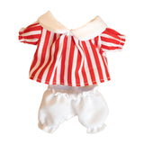 Maxbell Doll Top and Pants Doll Clothes for 17cm Pendant Dolls Girls Dolls Baby Doll red stripes