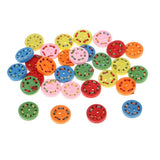30Pcs Wooden Buttons String Decor for Sewing Scrapbooking Crafts 15mm Round - Aladdin Shoppers