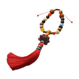 Maxbell Car Hanging Decoration Wood Car Rearview Mirror Charm Pendant for Party Red