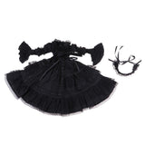 Maxbell Adorable Princess Dress With Headdress For 1/3 Night Lolita Girl Dolls Black - Aladdin Shoppers