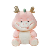 Maxbell 2024 New Year Stuffed Animal Doll Dragon Plush Toy for Bedroom Desktop Decor 35cm Pink