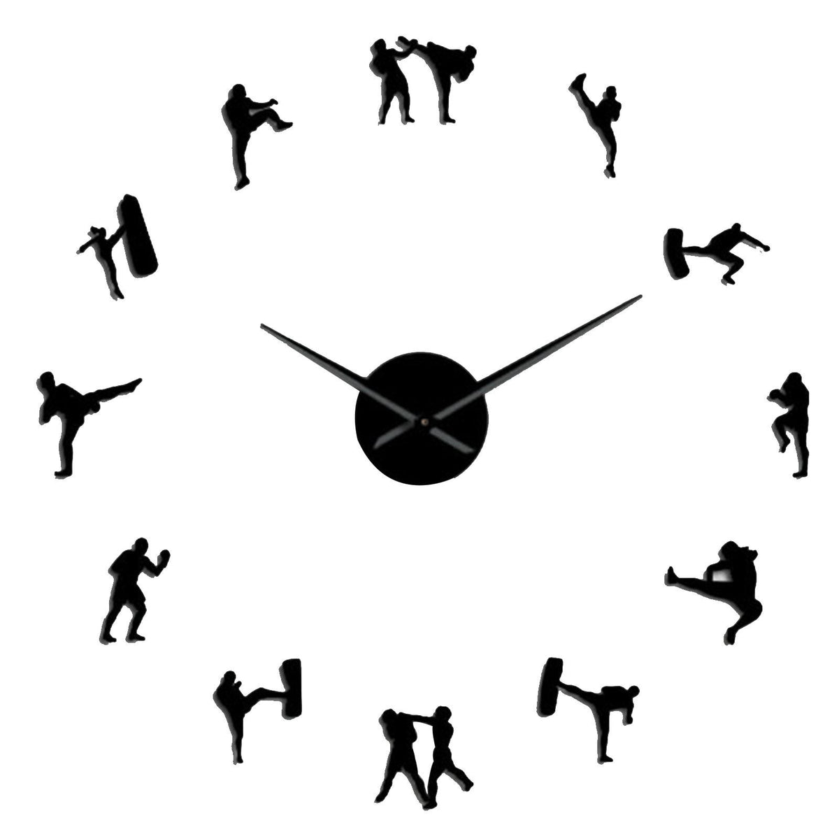 DIY Large 3D Wall Clock Non Ticking for Office Kitchen Home Decoration Black 27 Inches