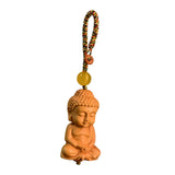 Maxbell Mini Wood Buddha Key Chain Lucky Pendant Accessory Feng Shui Sculpture Craft