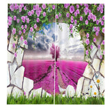 Maxbell 1 Pair Thermal Insulated Blackout Window Curtain Panel Flower Sea - Aladdin Shoppers
