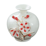 Maxbell Ceramic Flower Vase Modern Floral Arrangement for Table Bookshelf Decoration Red