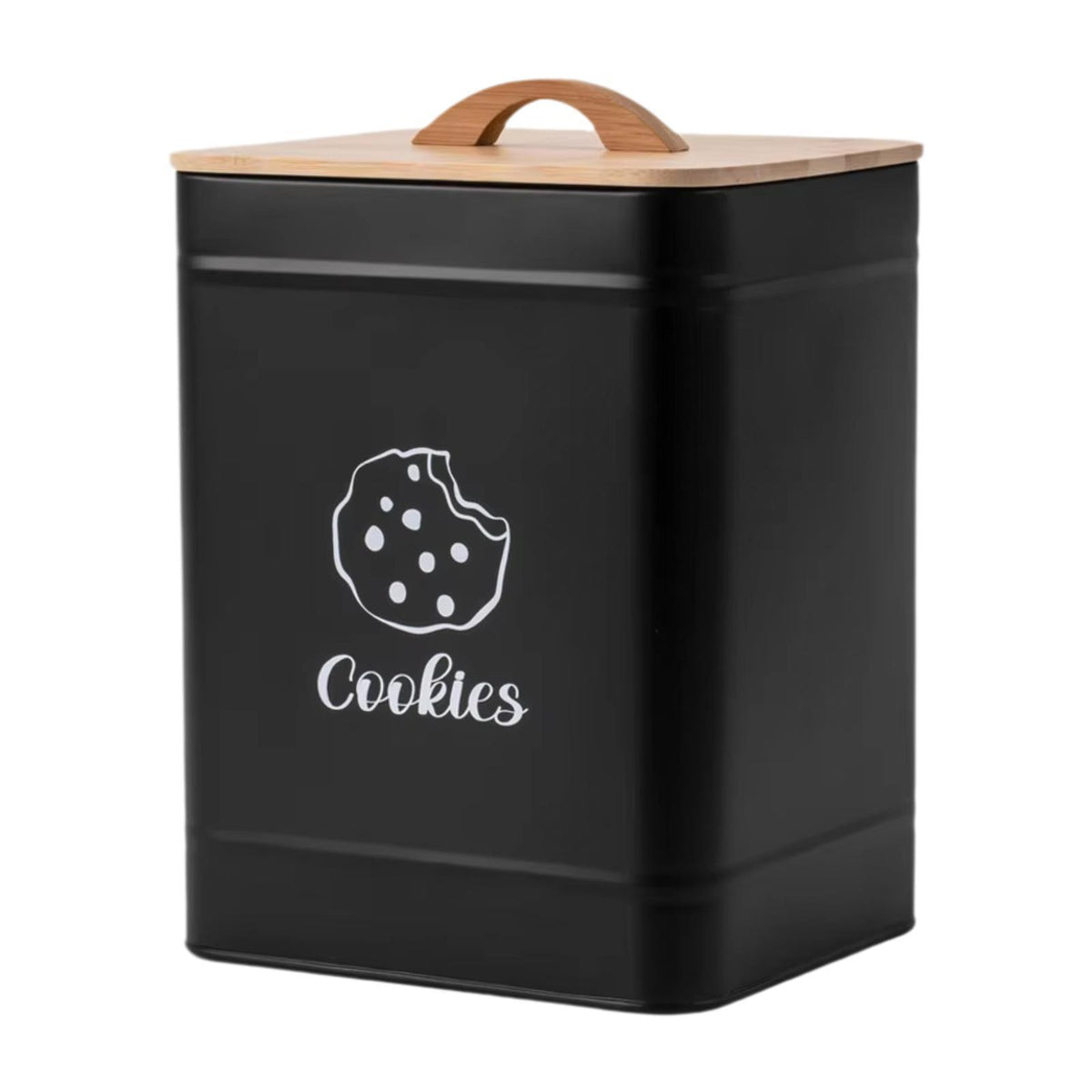 Cookie Jar Carbon Steel Food Storage Container for Candy Laundry Room Coffee Black