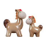 1 Pair Ceramic Horse Figurines Shelf Decoration for Wedding Gift Lightweight